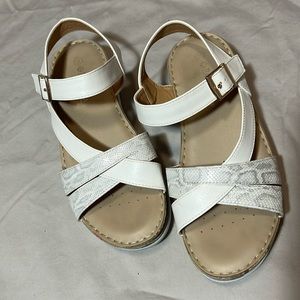 White Chunky Sandals Size 8.5